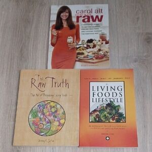 Raw Food Book BUNDLE.  Living Foods. Vegetarian recipe books. Vegan recipe books